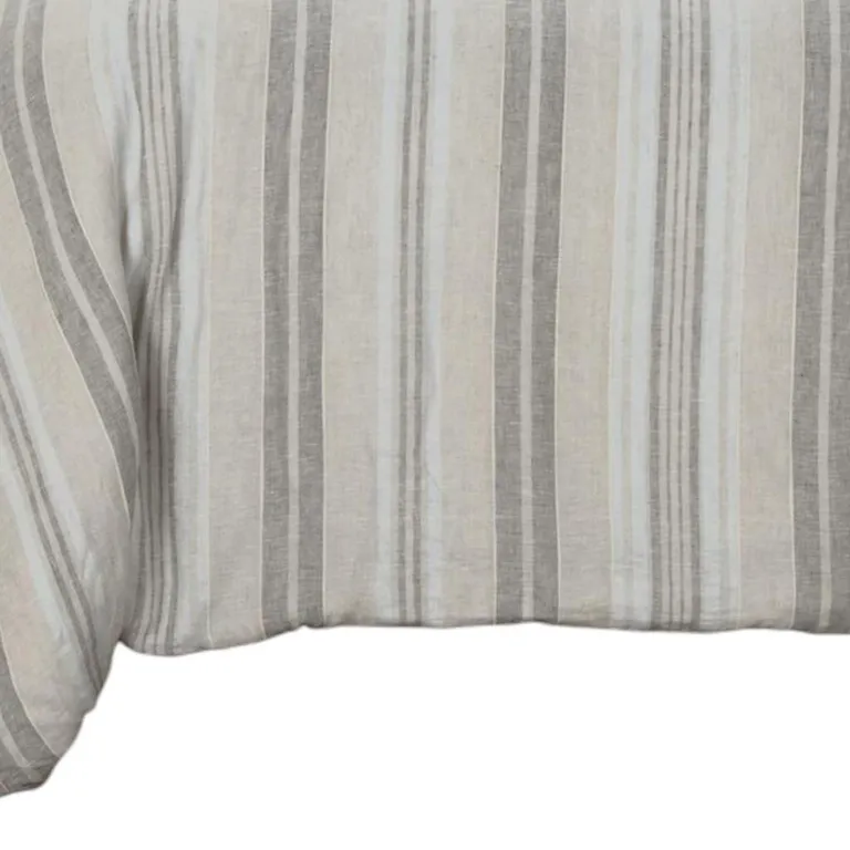 Natural Queen Linen Washable Polyester Duvet Cover Photo 4