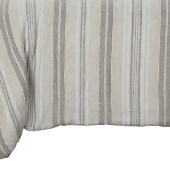 Natural Queen Linen Washable Polyester Duvet Cover Photo 4