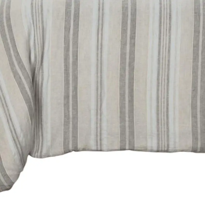 Natural Queen Linen Washable Polyester Duvet Cover Photo 4