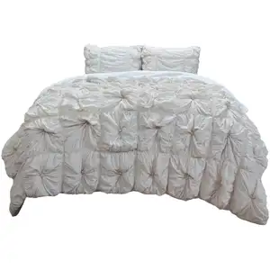 Photo of Natural Twin Cotton Blend Washable Polyester Down Alternative Comforter Set With Two Shams