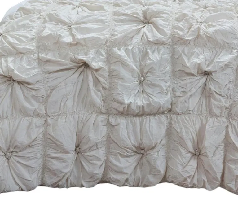 Natural Twin Cotton Blend Washable Polyester Down Alternative Comforter Set With Two Shams Photo 3