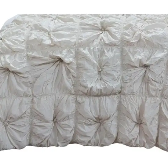 Natural Twin Cotton Blend Washable Polyester Down Alternative Comforter Set With Two Shams Photo 3