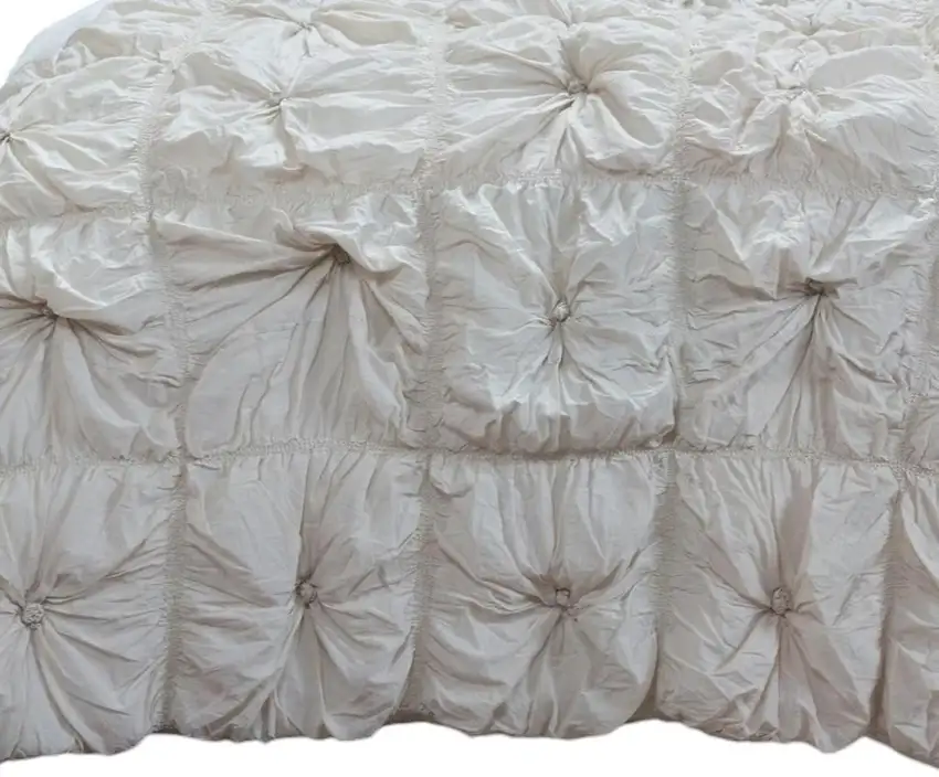 Natural Twin Cotton Blend Washable Polyester Down Alternative Comforter Set With Two Shams Photo 3