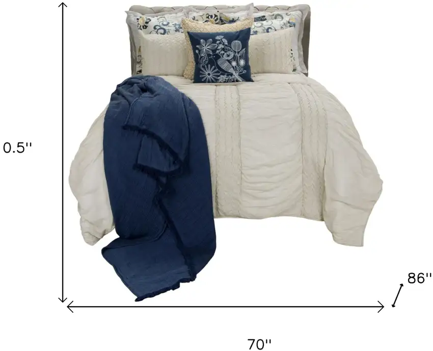 Natural Twin 100% Cotton 300 Thread Count Washable Down Alternative Comforter Photo 5