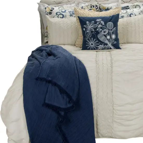 Natural Twin 100% Cotton 300 Thread Count Washable Down Alternative Comforter Photo 4