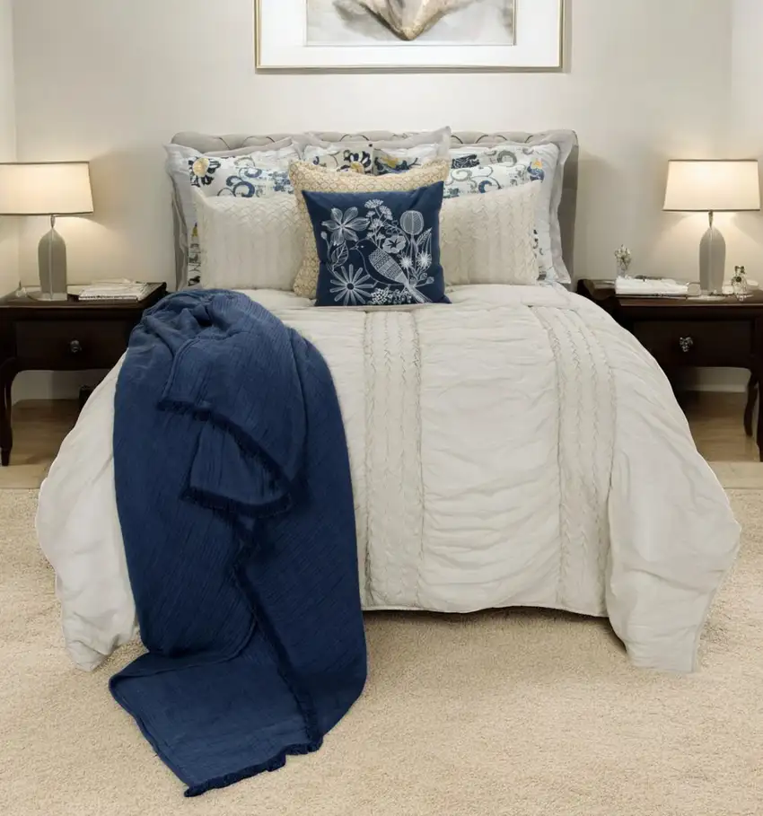 Natural Twin 100% Cotton 300 Thread Count Washable Down Alternative Comforter Photo 1