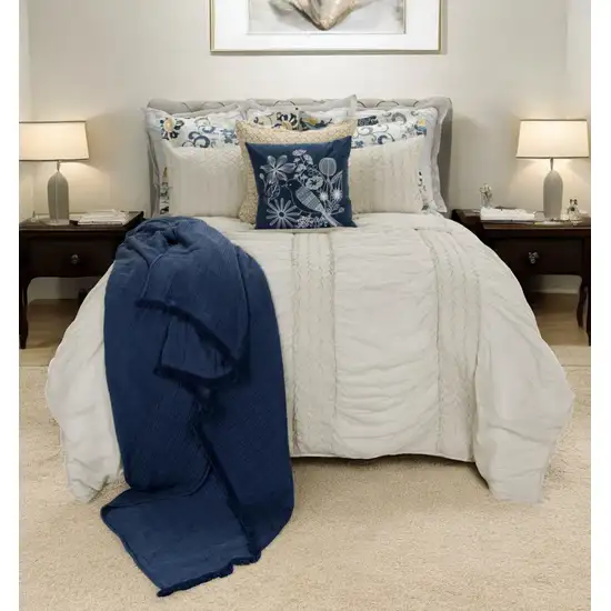 Natural Twin 100% Cotton 300 Thread Count Washable Down Alternative Comforter Photo 1