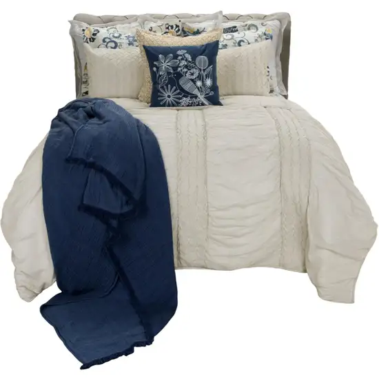 Natural Twin 100% Cotton 300 Thread Count Washable Down Alternative Comforter Photo 2