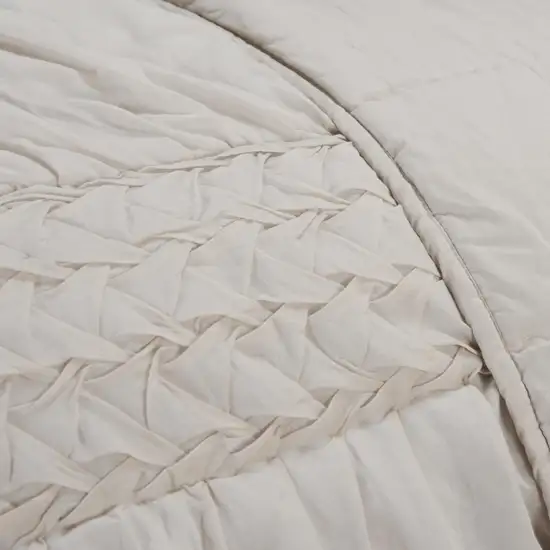 Natural Twin 100% Cotton 300 Thread Count Washable Down Alternative Comforter Photo 3