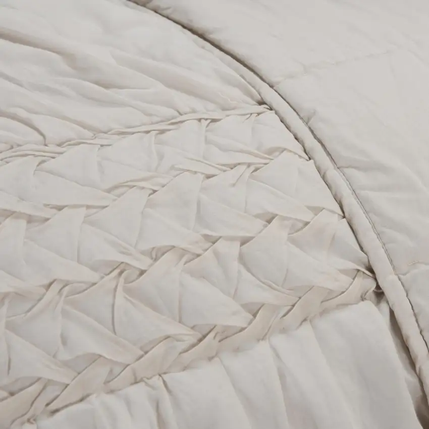 Natural Twin 100% Cotton 300 Thread Count Washable Down Alternative Comforter Photo 3