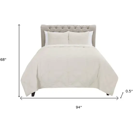 Natural Twin Extra Long 100% Cotton 300 Thread Count Machine Washable Down Alternative Comforter Photo 5