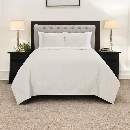 Natural Twin Extra Long 100% Cotton 300 Thread Count Machine Washable Down Alternative Comforter Photo 1