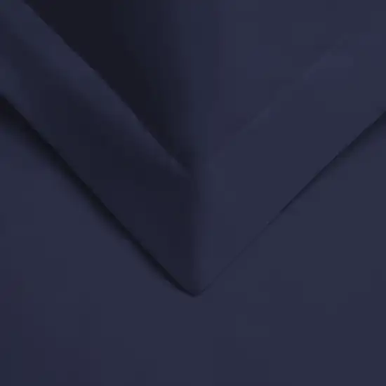 Navy Blue  Cotton Blend 400 Thread Count Washable Duvet Cover Set Photo 5