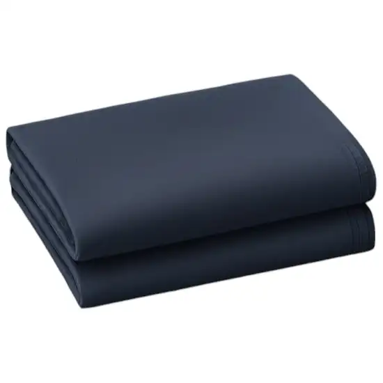 Navy Blue Cotton King Pillowcases Photo 2