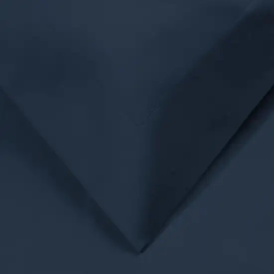 Navy Blue King Cotton Blend 1200 Thread Count Washable Duvet Cover Set Photo 5