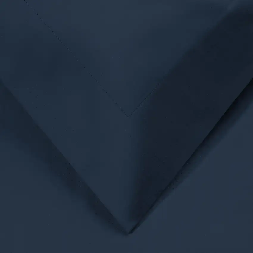 Navy Blue King Cotton Blend 1200 Thread Count Washable Duvet Cover Set Photo 5