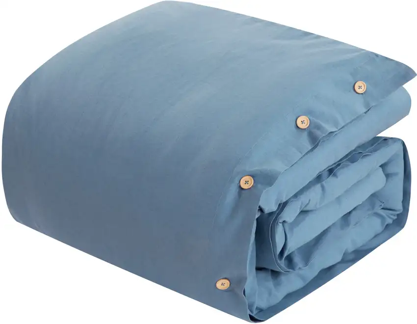 Navy Blue King 100% Cotton 140 Thread Count Washable Duvet Cover Set Photo 6