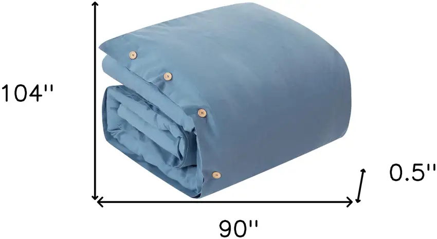 Navy Blue King 100% Cotton 140 Thread Count Washable Duvet Cover Set Photo 9