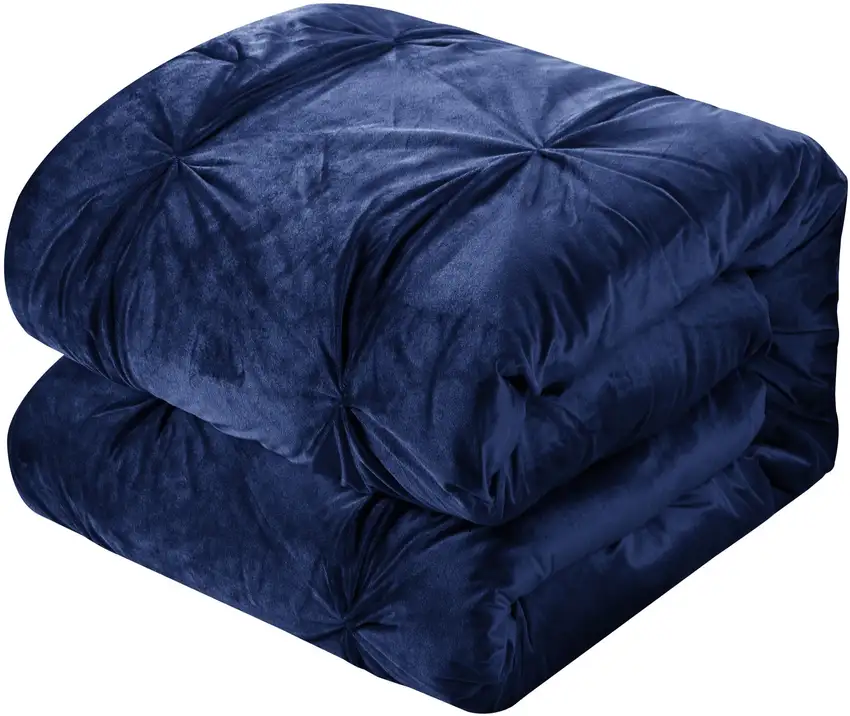 Navy Blue King Polyester 130 Thread Count Washable Down Comforter Set Photo 7
