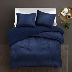 Photo of Navy Blue King Polyester 180 Thread Count Washable Down Comforter Set