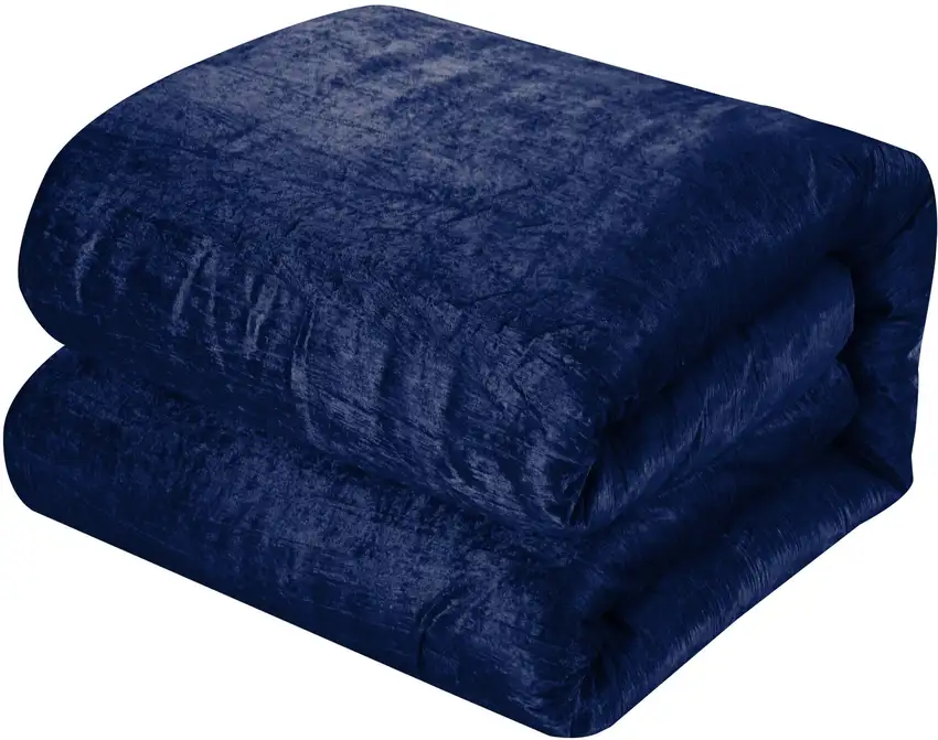 Navy Blue King Polyester 180 Thread Count Washable Down Comforter Set Photo 5