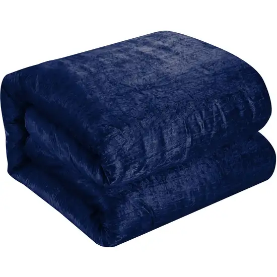 Navy Blue King Polyester 180 Thread Count Washable Down Comforter Set Photo 3