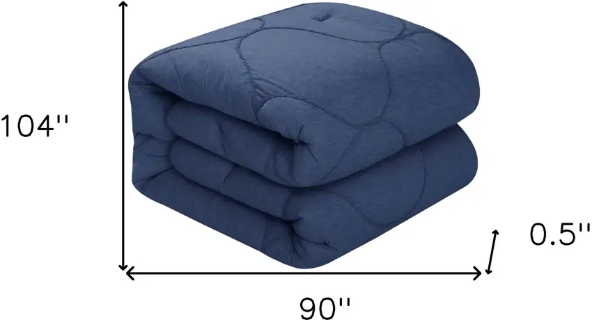 Navy Blue King Polyester 180 Thread Count Washable Down Comforter Set Photo 9