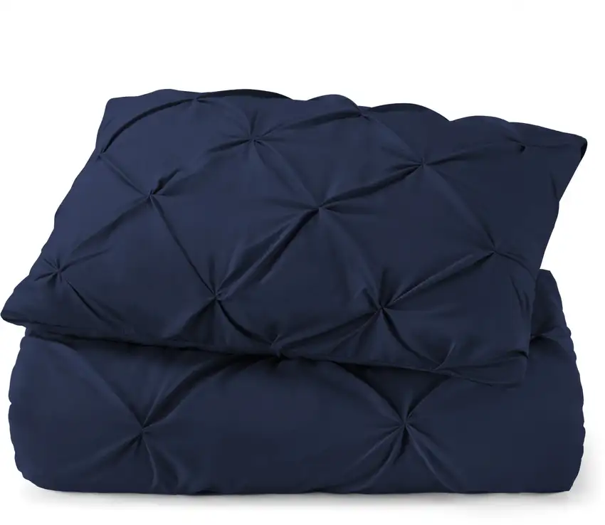 Navy Blue  Microfiber 110 Thread Count Washable Down Alternative Comforter Photo 1