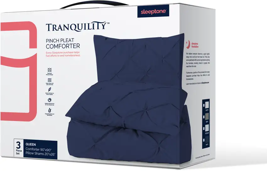 Navy Blue  Microfiber 110 Thread Count Washable Down Alternative Comforter Photo 7