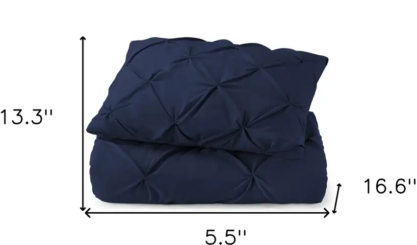 Navy Blue  Microfiber 110 Thread Count Washable Down Alternative Comforter Photo 4