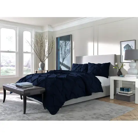 Navy Blue  Microfiber Washable Microfiber Down Alternative Comforter Photo 7