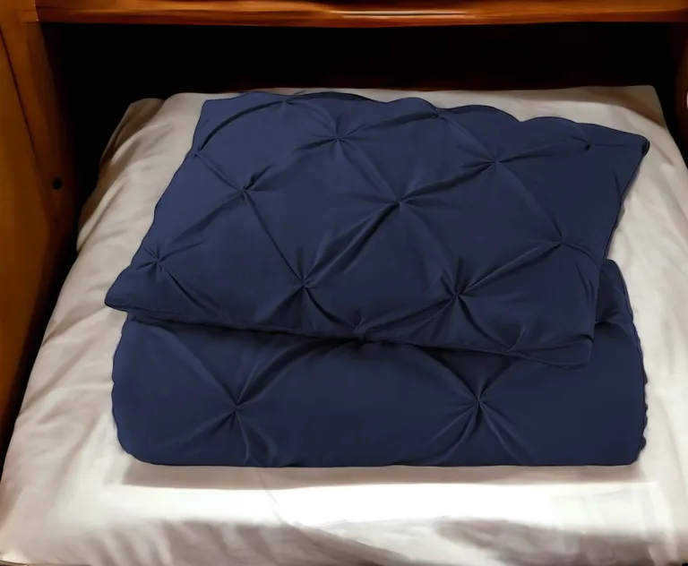 Navy Blue  Microfiber Washable Microfiber Down Alternative Comforter Photo 1
