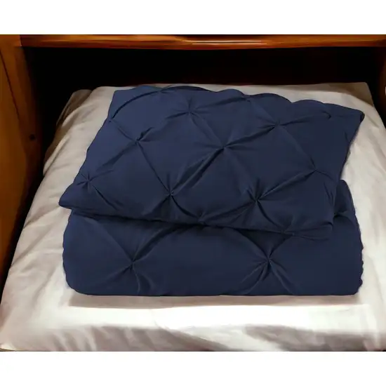 Navy Blue  Microfiber Washable Microfiber Down Alternative Comforter Photo 2