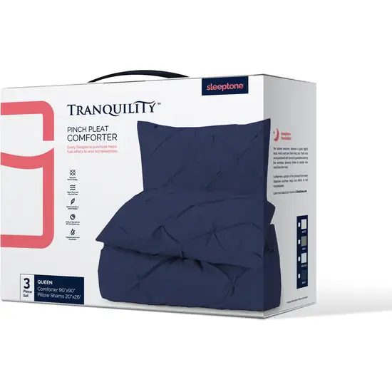 Navy Blue  Microfiber Washable Microfiber Down Alternative Comforter Photo 3