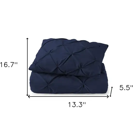 Navy Blue  Microfiber Washable Microfiber Down Alternative Comforter Photo 9