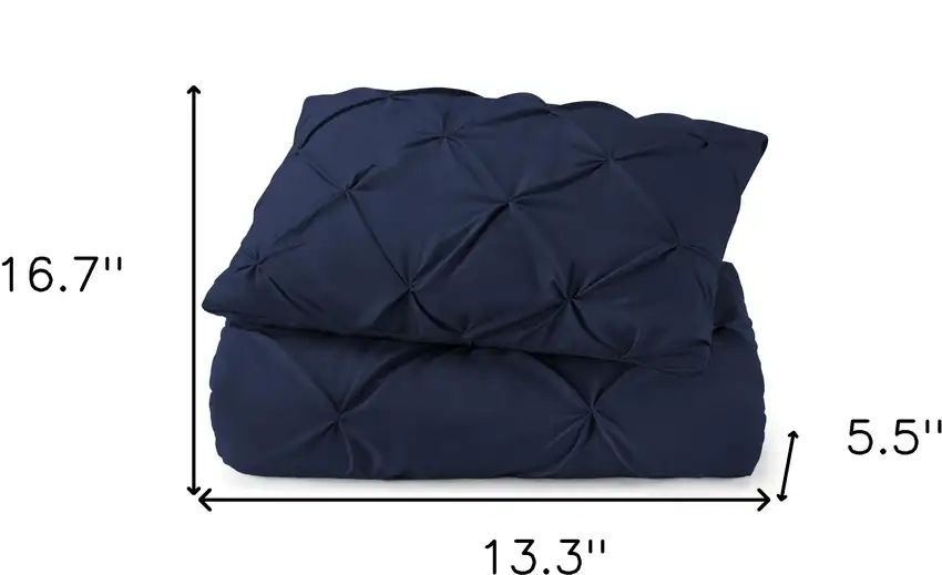 Navy Blue  Microfiber Washable Microfiber Down Alternative Comforter Photo 9