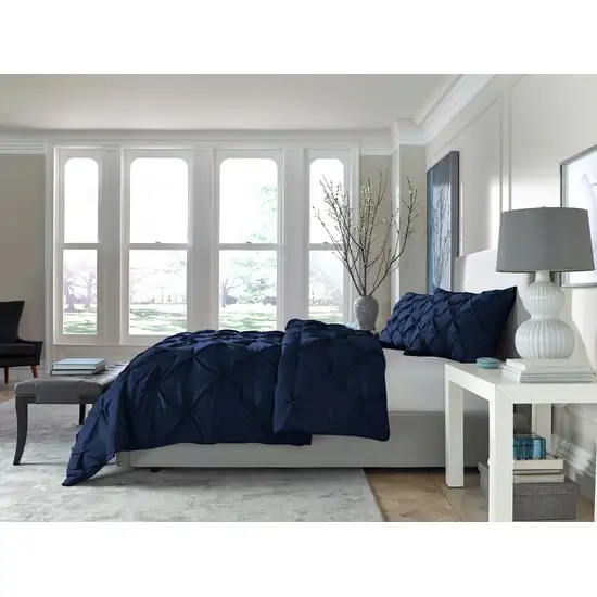 Navy Blue  Microfiber Washable Microfiber Down Alternative Comforter Photo 8