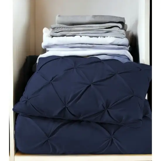Navy Blue  Microfiber Washable Microfiber Down Alternative Comforter Photo 2