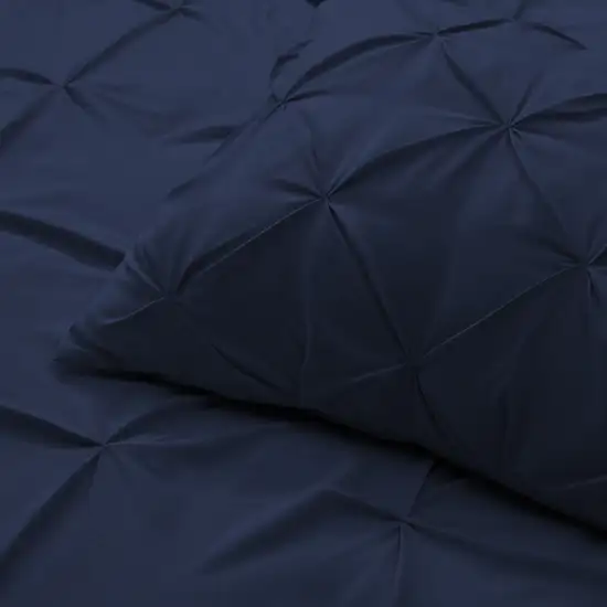 Navy Blue Twin Microfiber Washable Microfiber Down Alternative Comforter Photo 9