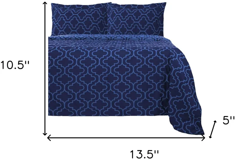 Queen Cotton Blend Thread Count Washable Duvet Cover Set Photo 5