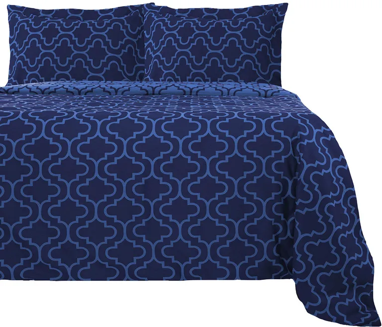 Queen Cotton Blend Thread Count Washable Duvet Cover Set Photo 1