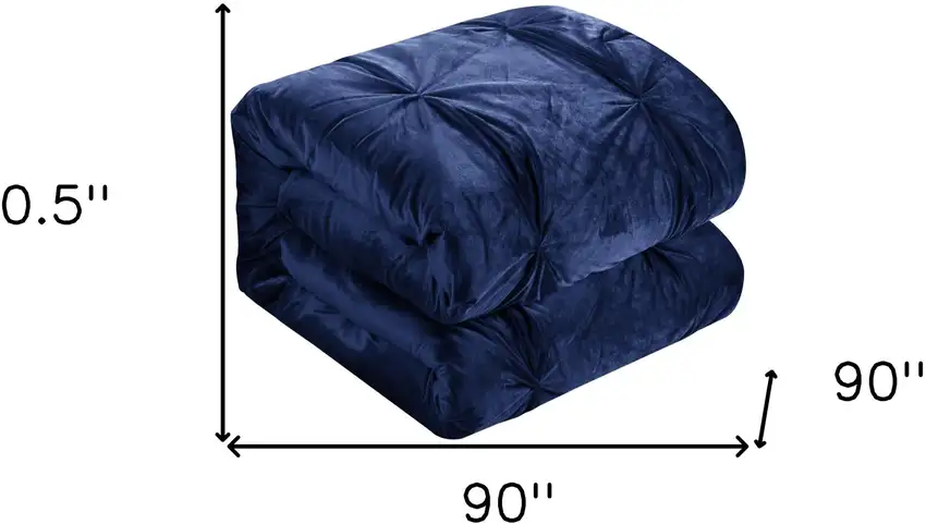 Navy Blue Queen PolYester 130 Thread Count Washable Down Comforter Set Photo 9