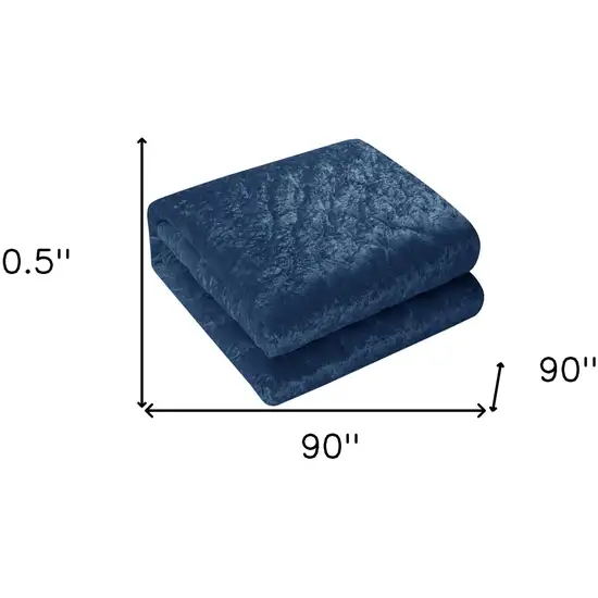 Navy Blue Queen Polyester 220 Thread Count Washable Down Comforter Set Photo 6