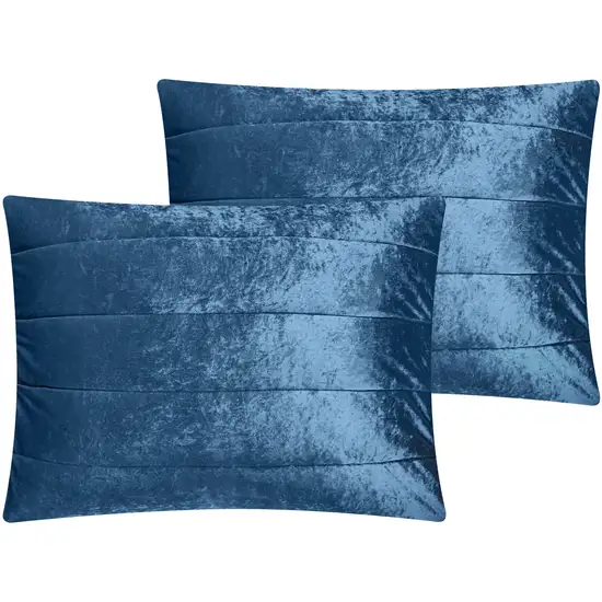 Navy Blue Queen Polyester 180 Thread Count Washable Down Comforter Set Photo 3