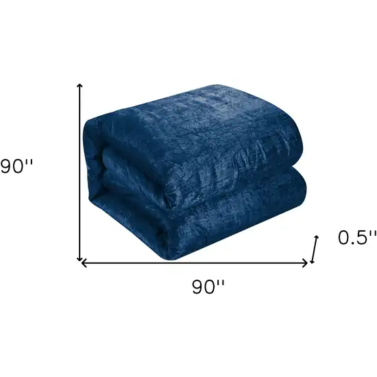 Navy Blue Queen Polyester 180 Thread Count Washable Down Comforter Set Photo 8