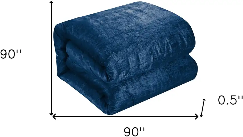 Navy Blue Queen Polyester 180 Thread Count Washable Down Comforter Set Photo 8
