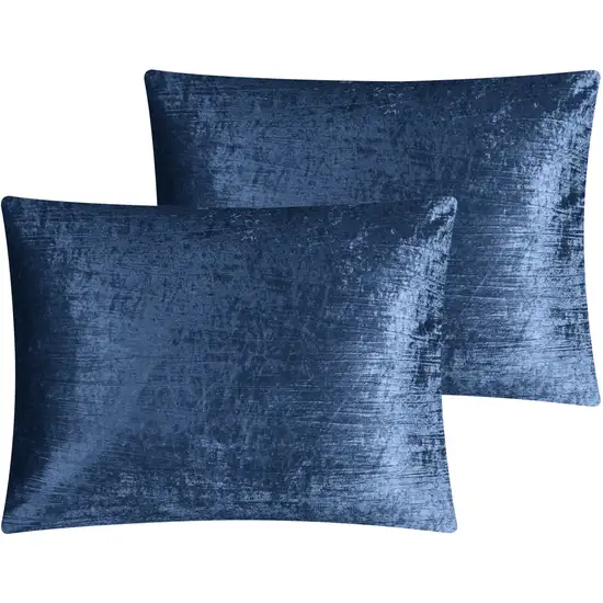 Navy Blue Queen Polyester 180 Thread Count Washable Down Comforter Set Photo 3