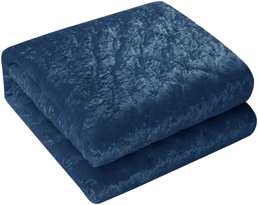 Navy Blue Twin Polyester 220 Thread Count Washable Down Comforter Set Photo 3