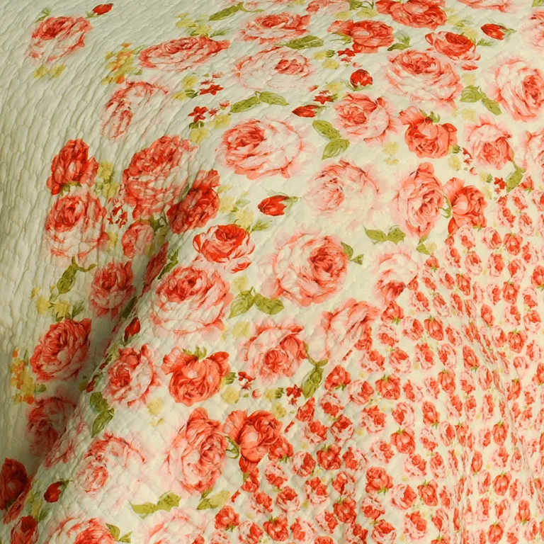 Newlyweds2 - Cotton 3PC Vermicelli-Quilted Patchwork Quilt Set (Full/Queen Size) Photo 4
