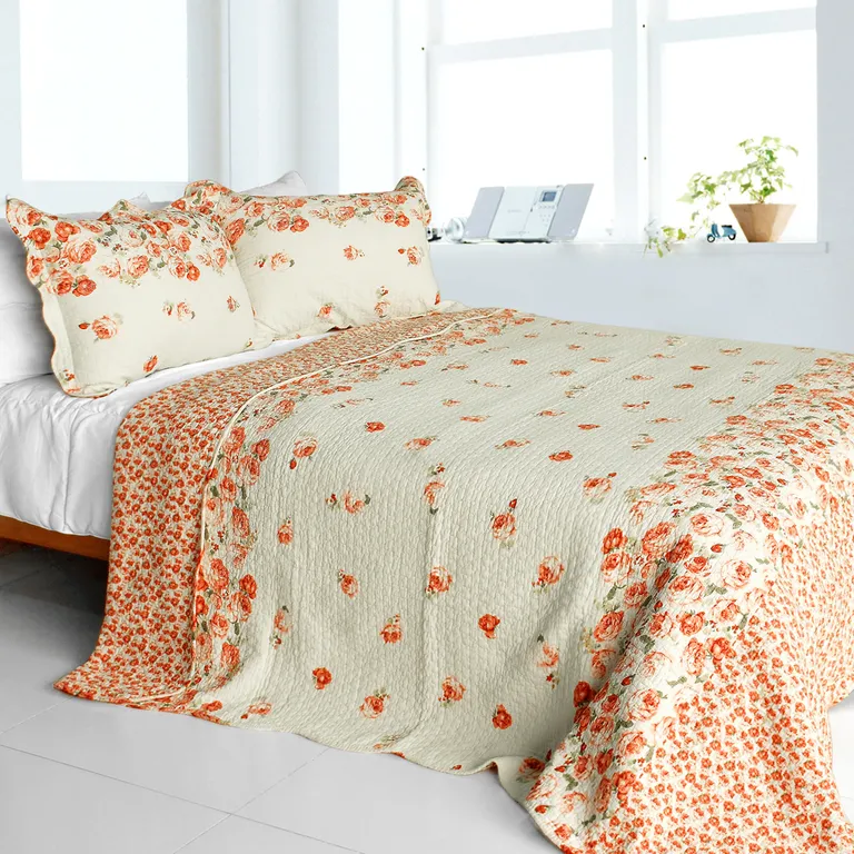 Newlyweds2 - Cotton 3PC Vermicelli-Quilted Patchwork Quilt Set (Full/Queen Size) Photo 1